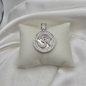 Luxury Sterling Silver 925 Moissanite Medallion Om Pendant